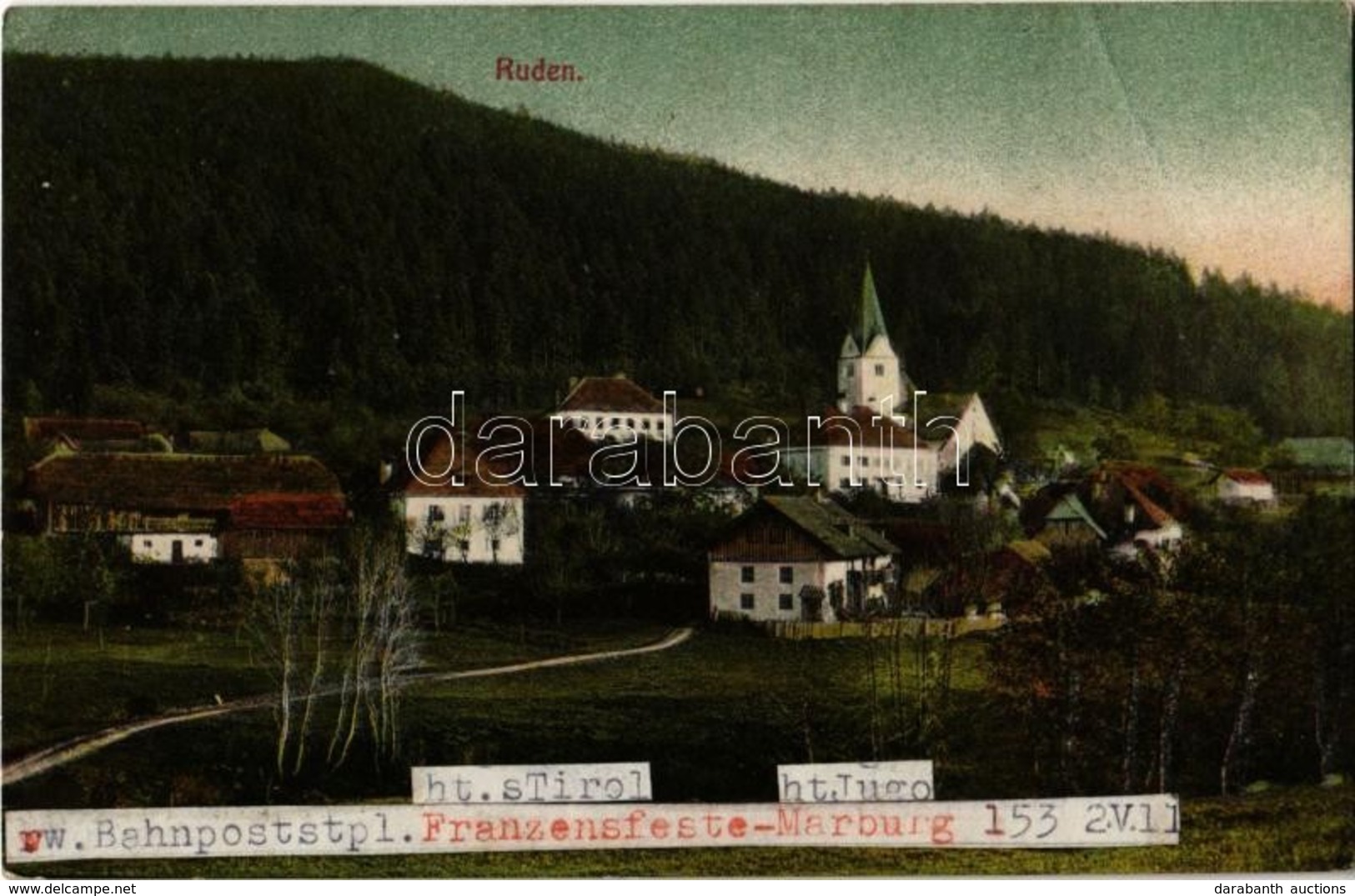 T2/T3 1911 Ruden, General View With Church (EB) - Zonder Classificatie