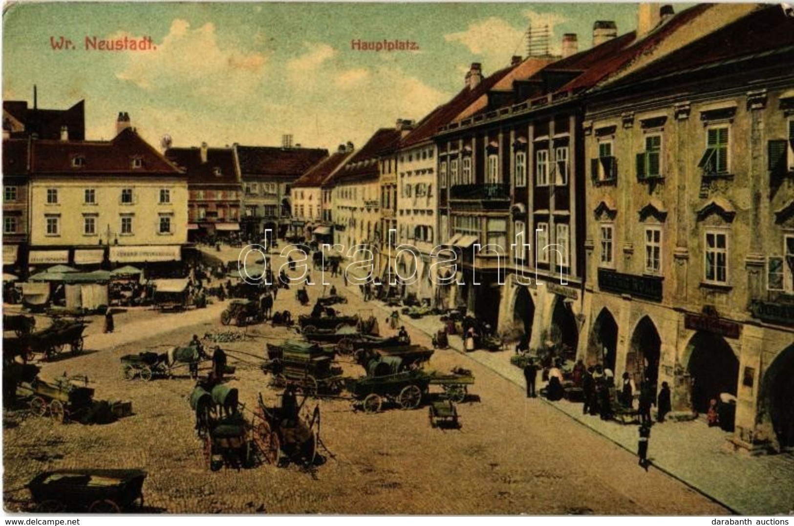 T2/T3 Wiener Neustadt, Hauptplatz / Market On The Main Square, Shops Of Johann Steinbacker, Georg Roll (EK) - Zonder Classificatie