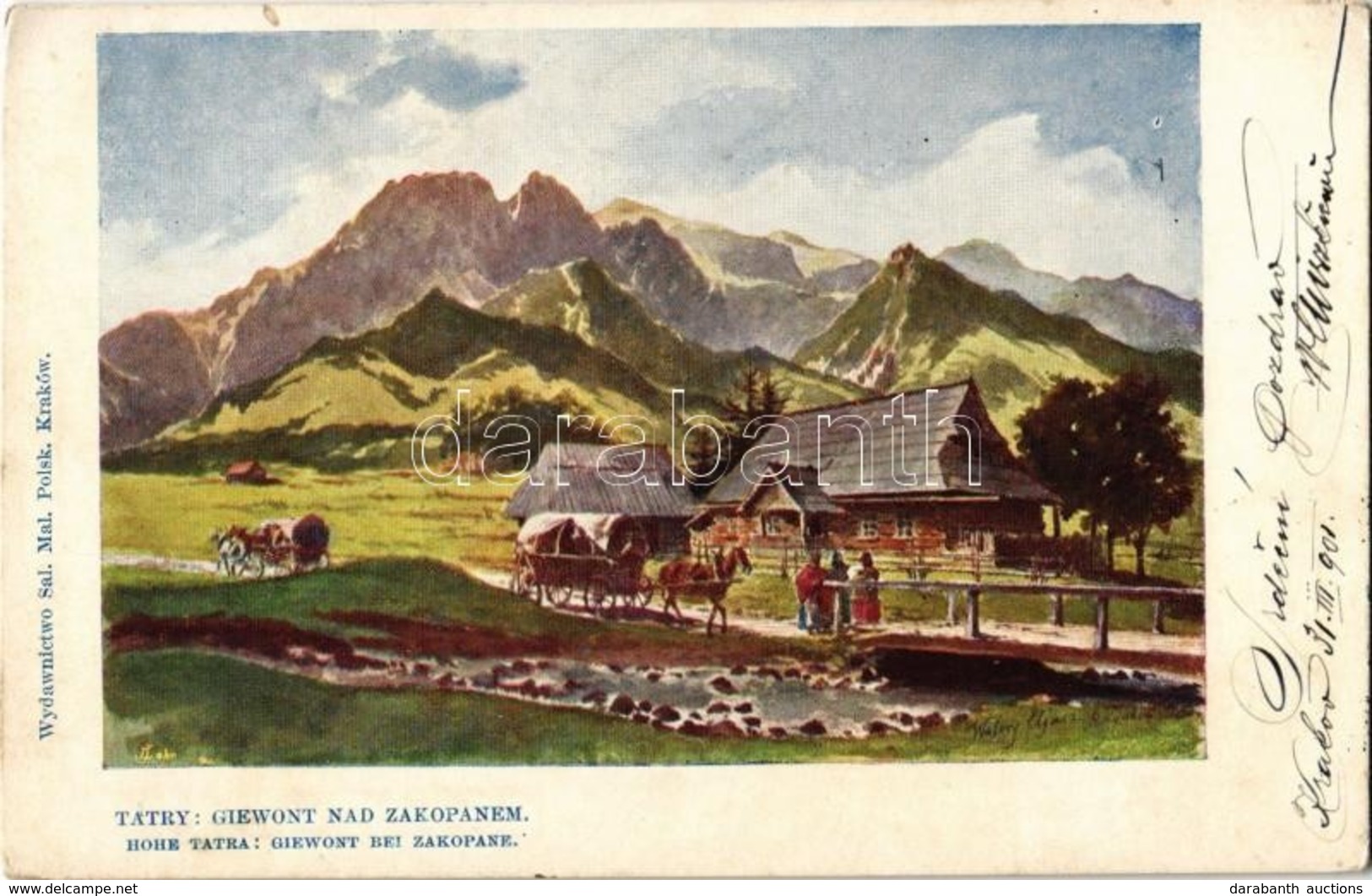 T2/T3 1901 Tátra, Magas Tátra, Vysoké Tatry; Giewont Nad Zakopanem / Mountains, Artist Signed (EK) - Zonder Classificatie