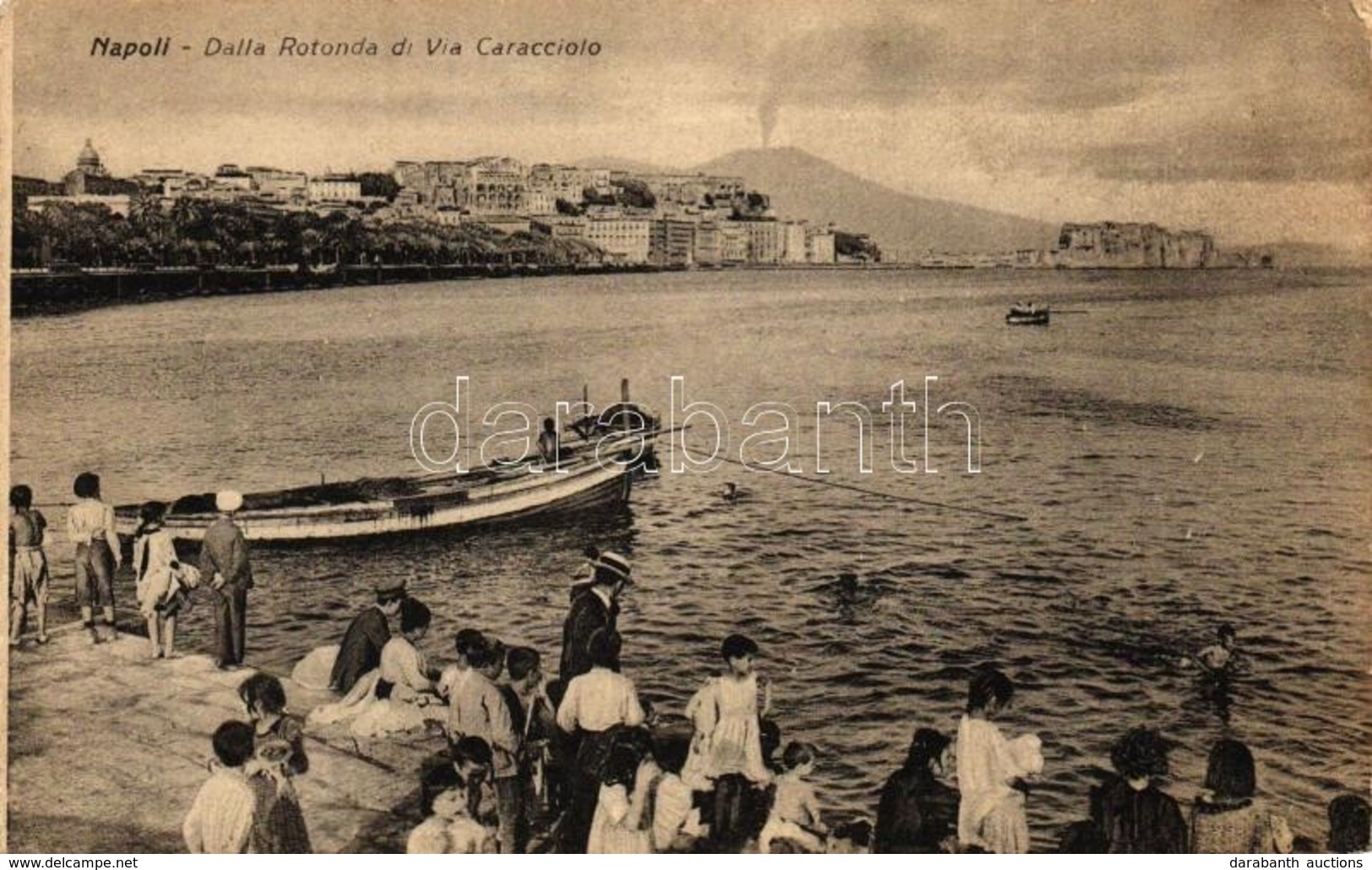 ** T2/T3 Naples, Napoli;  Rotonda Di Via Caracciolo / Port, Boat (EK) - Non Classificati