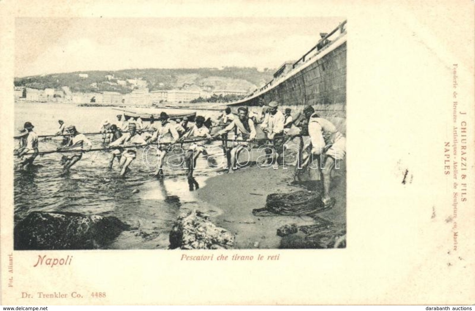 * T2 Naples, Napoli; Pescatori Che Tirano Le Reti / Fishermen Pulling The Fishing Nets; J. Chiurazzi & Fils - Unclassified