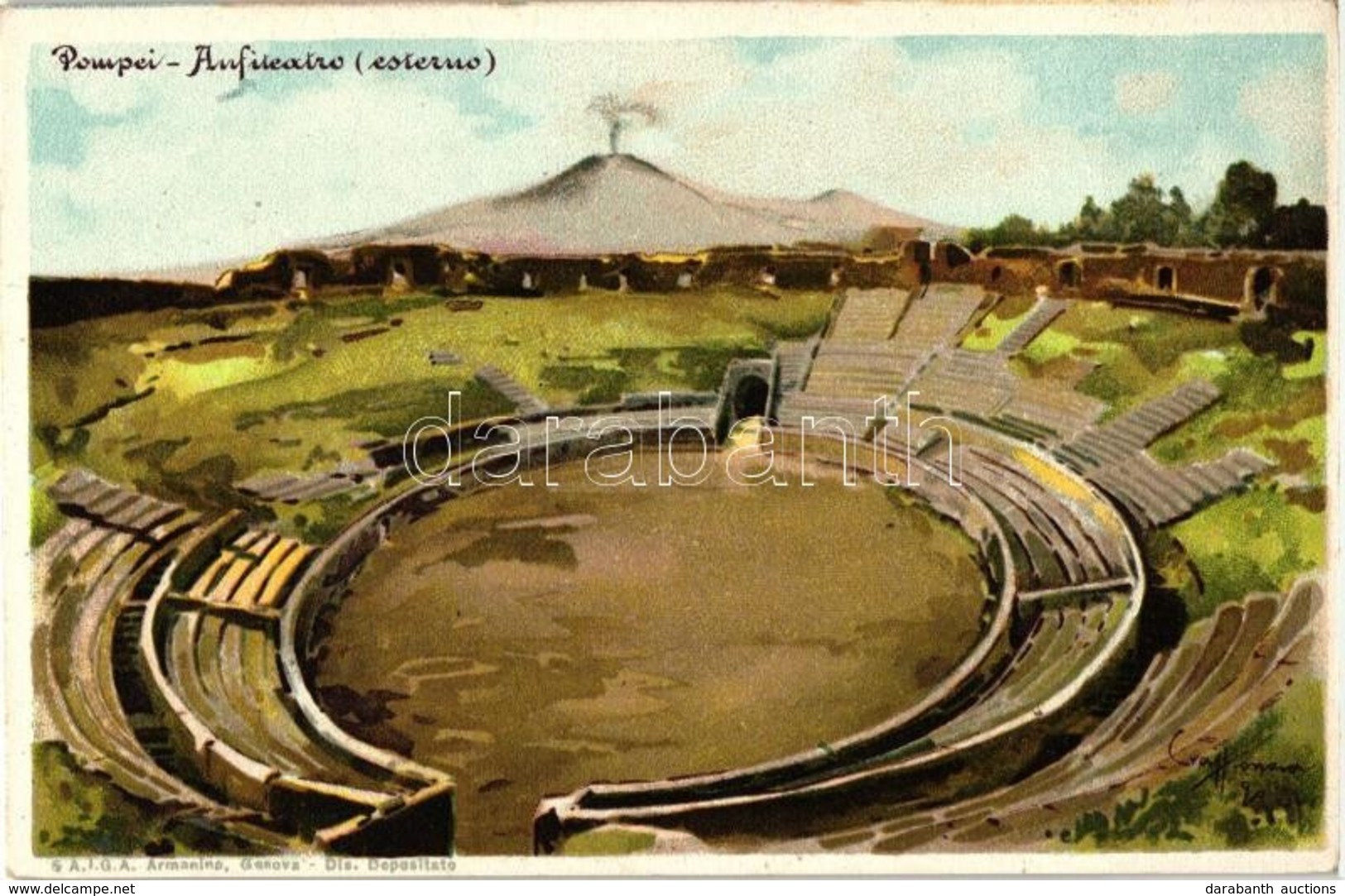 ** T1/T2 Pompei, Anfiteatro, E. Ragozino Litho S: Craffonara - Sin Clasificación