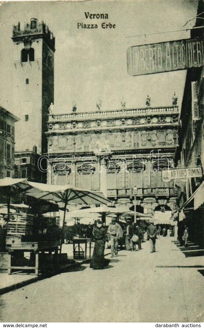 * T2/T3 Verona, Piazza Erbe / Fruit Market, Shop Of Arturo Rimini (EK) - Unclassified