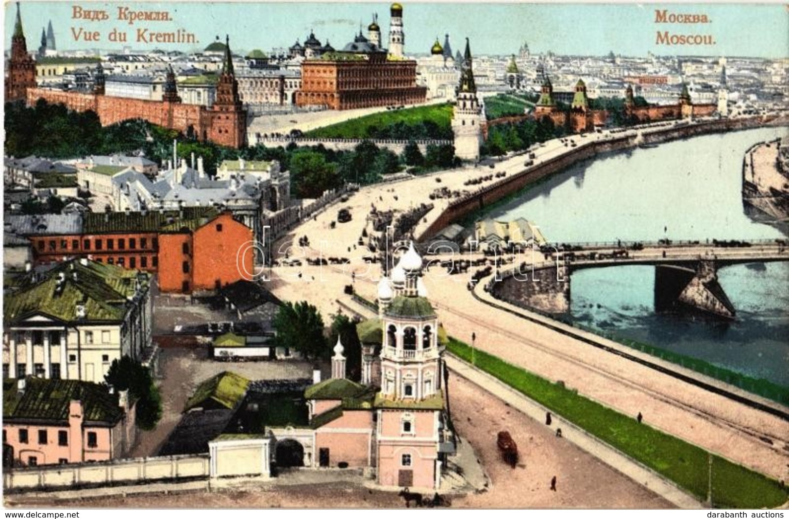 T2 1908 Moscow, Moskau, Moscou; Vue De Kremlin / Kremlin, Moskva River, Bridge - Unclassified