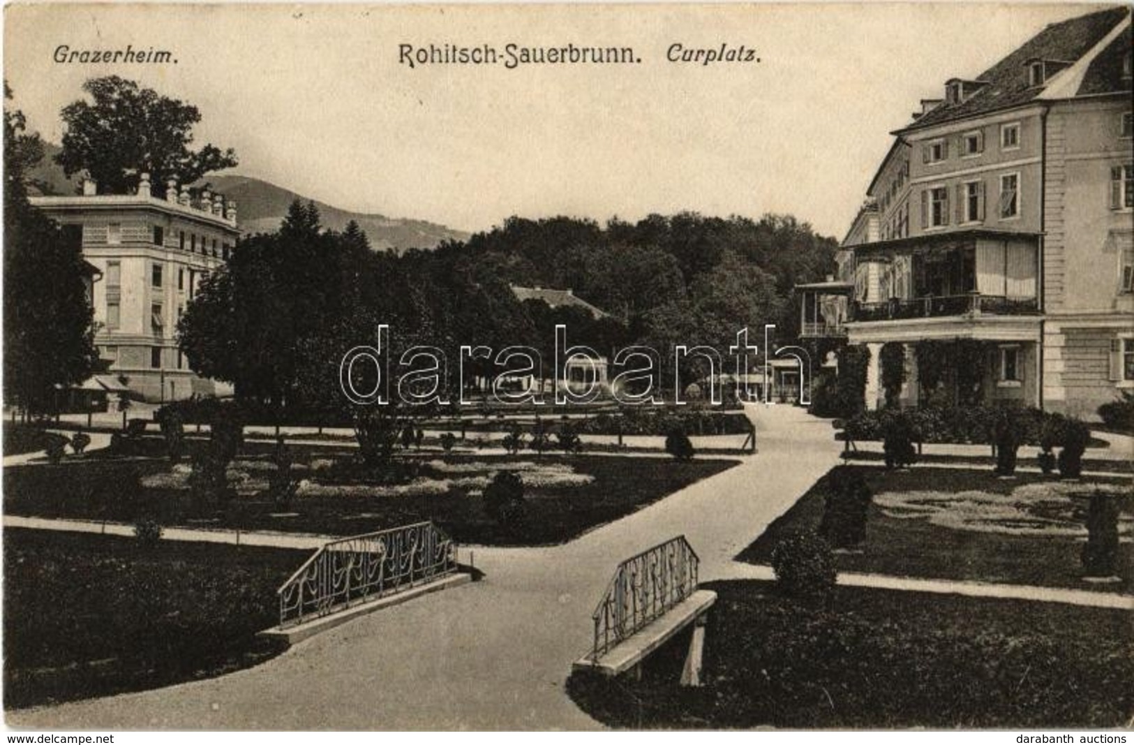 T2 1908 Rogaska Slatina, Rohitsch-Sauerbrunn; Grazerheim, Curplatz / Spa, Bathing House, Park - Zonder Classificatie