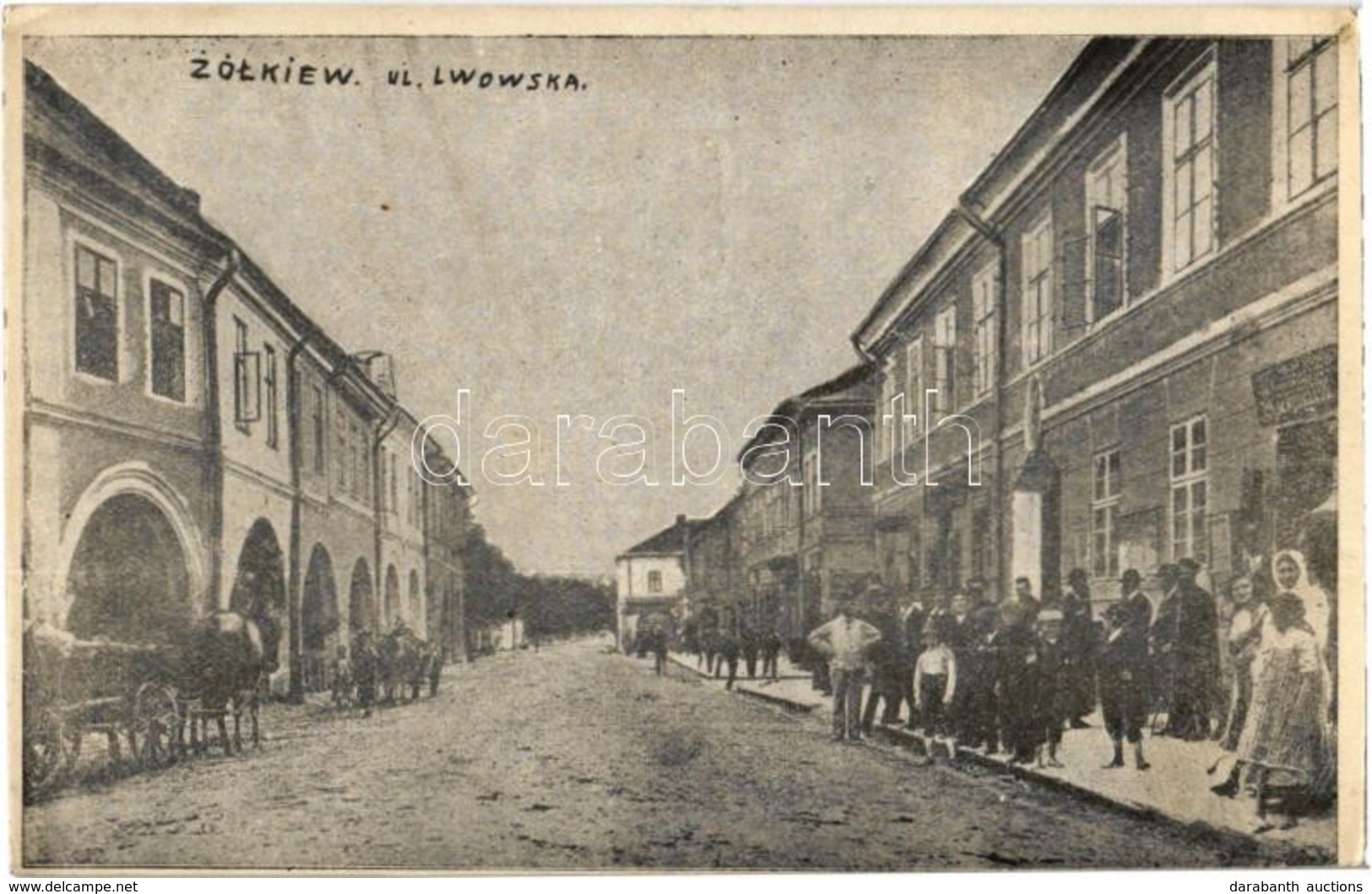 ** T2/T3 Zhovkva, Zsovkva, Zólkiew; Ul. Lwowska / Lembergergasse / Lviv Street With Shops. N. Apfelschnitt (EK) - Unclassified