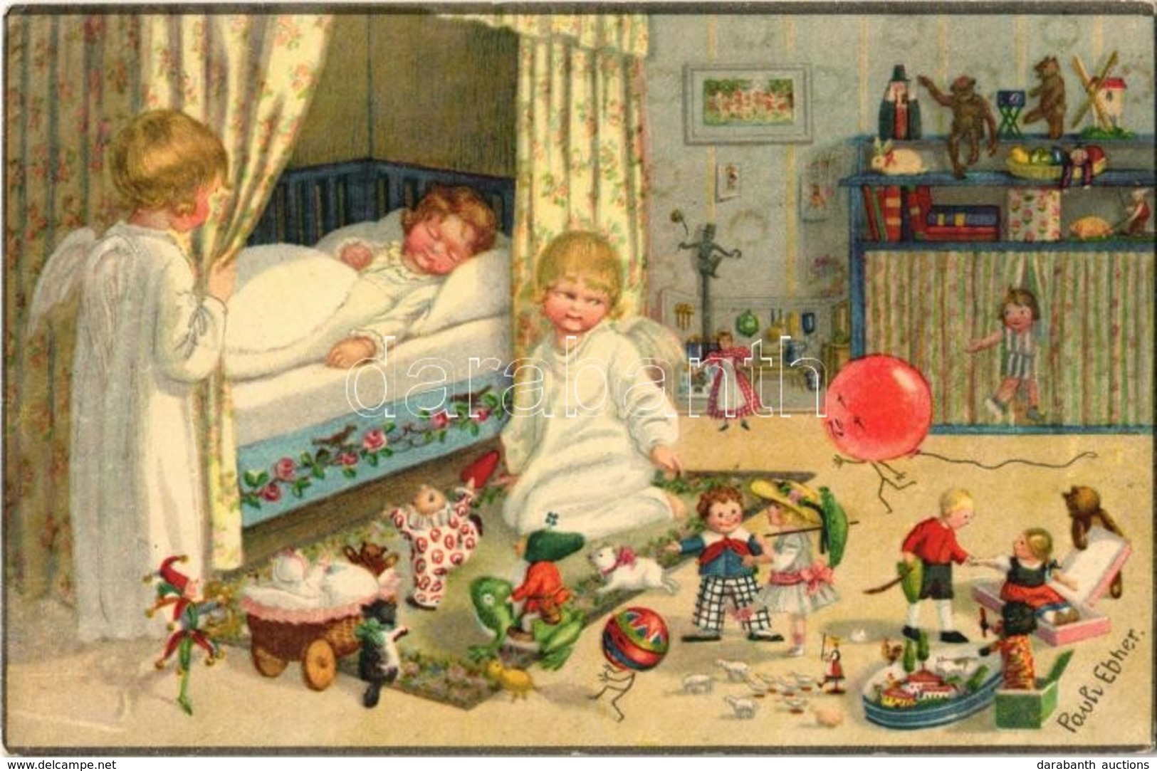 * T2/T3 1926 Christmas Children Art Postcard. August Rökl Nr. 1443. Litho S: Pauli Ebner (EK) - Ohne Zuordnung
