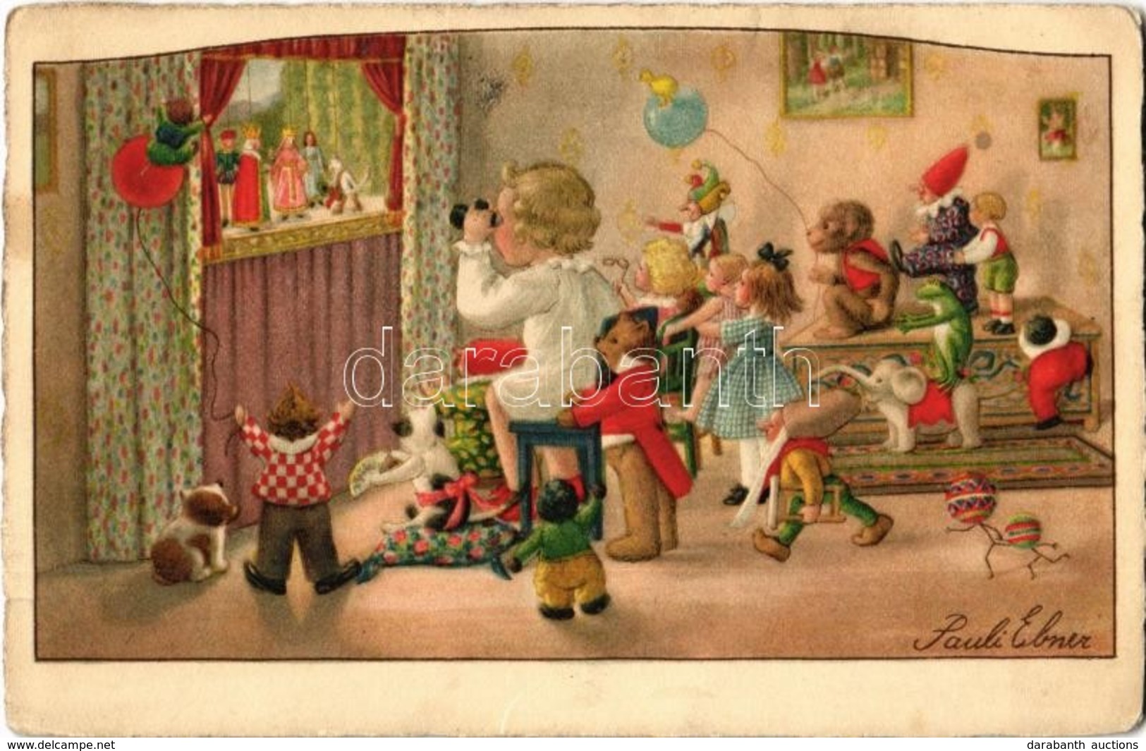 * T2/T3 Children Art Postcard, Christmas. D.A.G.B. No. 2797. Litho S: Pauli Ebner - Unclassified