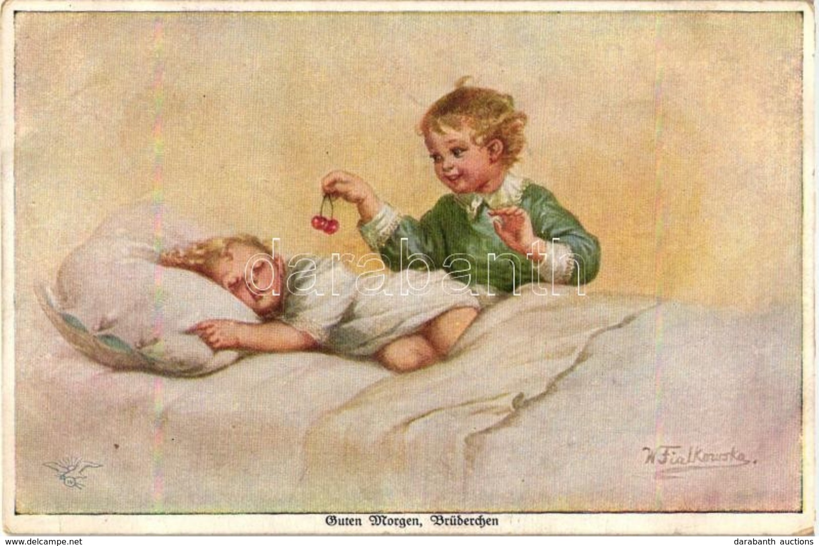 ** T2 Guten Morgen Brüderchen / Children, Primus-Postkarte Wohlgemuth & LissnerNo. 1122. S: Wally Fialkowska - Zonder Classificatie