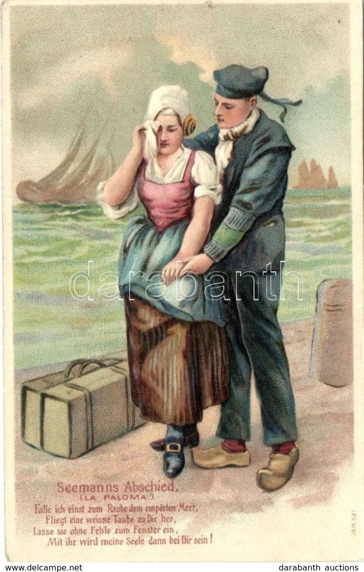 ** T2 Seemanns Abschied / Romantic Sailor Postcard, Emb. Litho - Zonder Classificatie