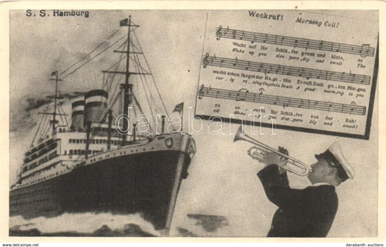 T2/T3 SS Hamburg, Sailor With Trumpet, Music Sheet (EK) - Unclassified