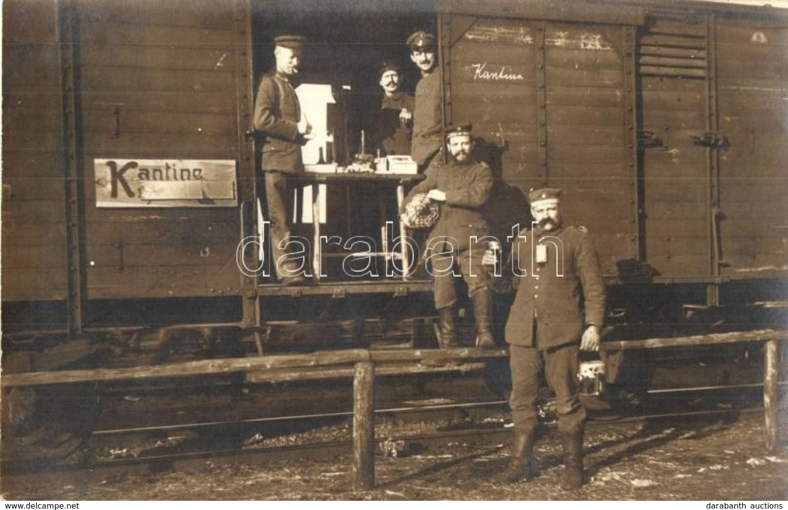 ** T1 A Szerbellenes Német és K.u.K. Offenzíva Vasúti Kocsiban Felállított Tábori Kantinja / WWI Anti-Serb German And K. - Zonder Classificatie