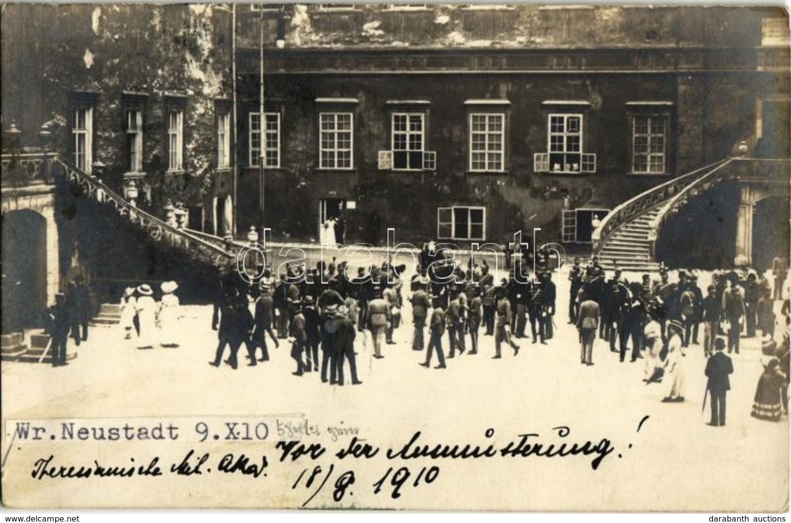 T2 1910 Wiener Neustadt, Vor Den Ausmusterung / Austro-Hungarian K.u.K. Soldiers Retirement Event. Photo - Unclassified