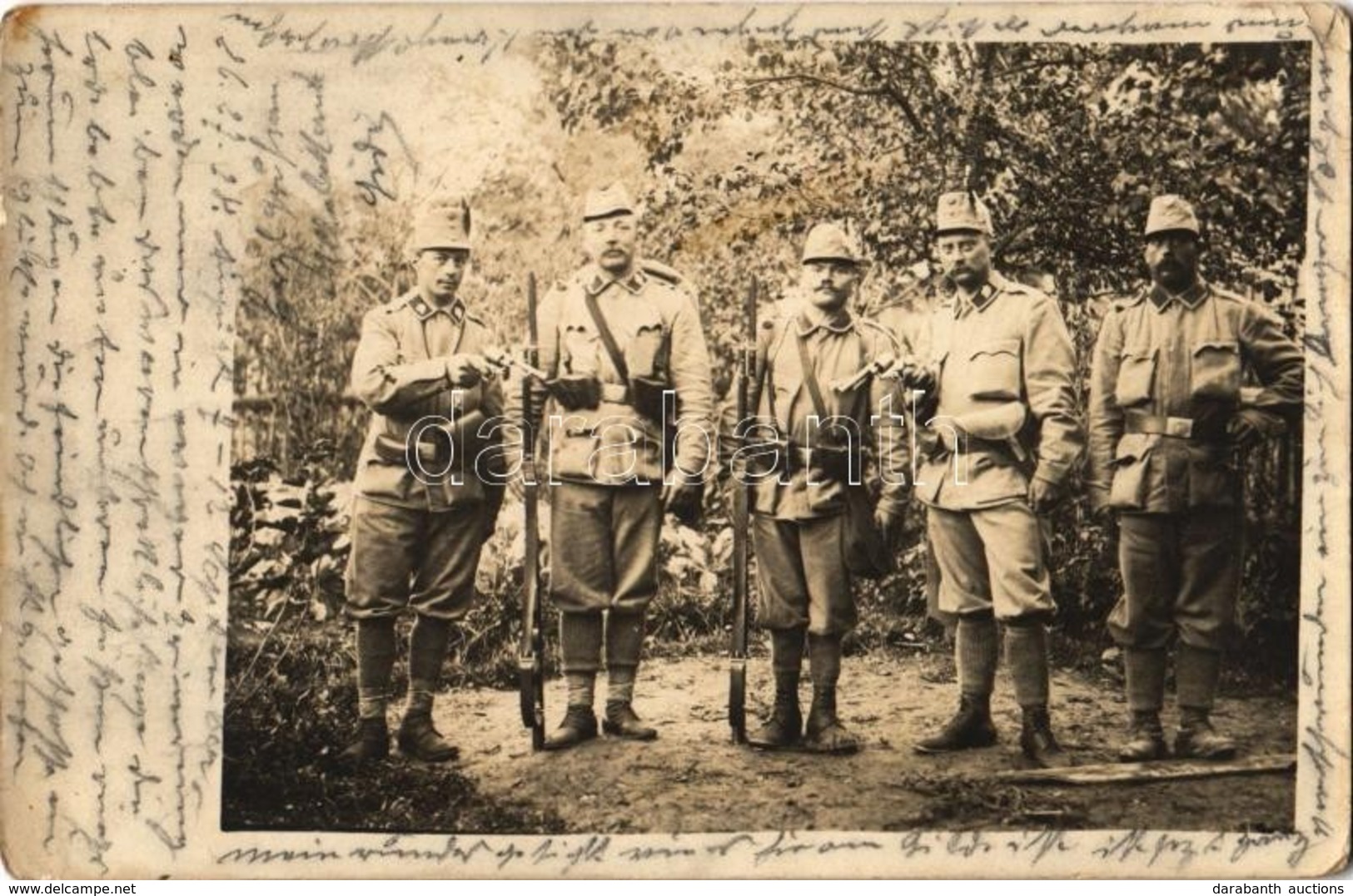 T2/T3 1914 Osztrák-magyar és Német Katonák Pisztolyokkal / WWI Austro-Hungarian K.u.K. And German Military, Soldiers Wit - Unclassified