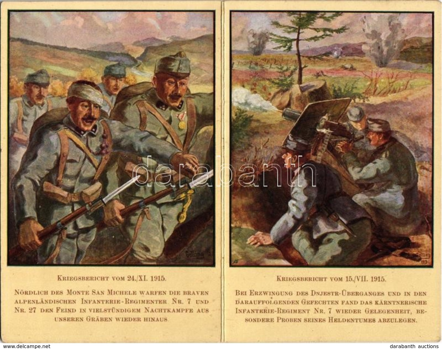 ** T2/T3 Kriegsbericht Vom 24. XI. 1915. U. 15. VII. 1915. / WWI Austro-Hungarian K.u.K. Military Foldable Art Postcard  - Sin Clasificación
