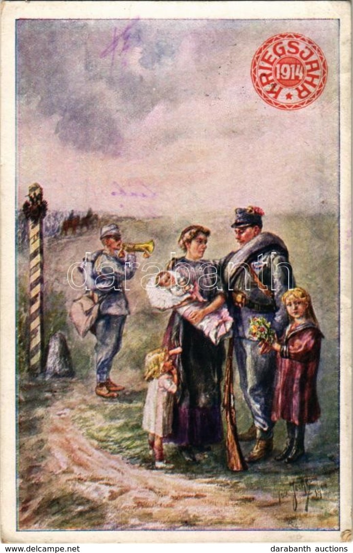 * T2/T3 1915 Kriegsjahr 1914 / WWI Austro-Hungarian K.u.K. And German Military Art Postcard, Artist Signed (EK) - Zonder Classificatie