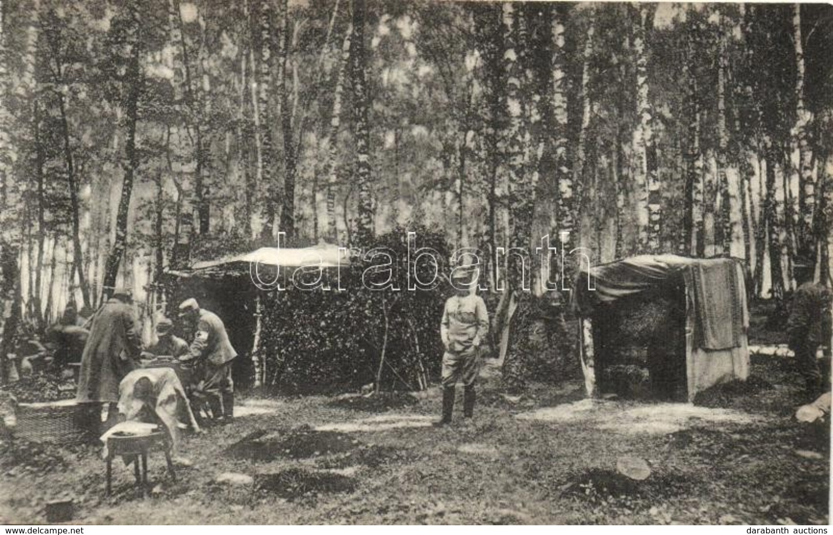 ** T2 Ostrów, Ezredparancsnokság Az Erdőben; Kiadja A M. Kir. 10. Honvéd Gyalogezred / Regimental Command In The Forest  - Unclassified