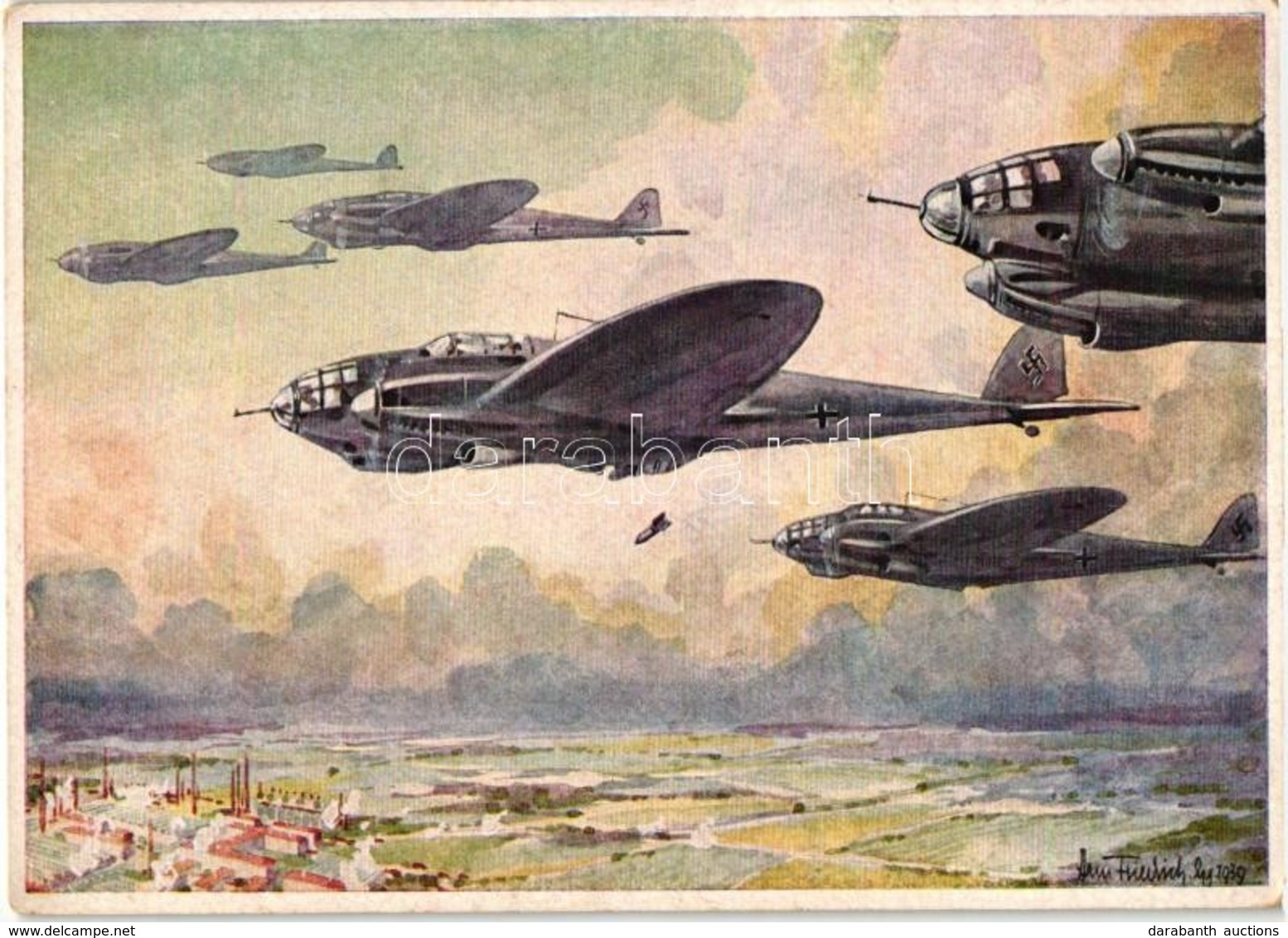 ** T2 Schwere Bomber Greifen Industrie-Zentrum An / WWII German Military Aircraft, Wehrmachts-Postkarten Serie 2. S: Han - Unclassified