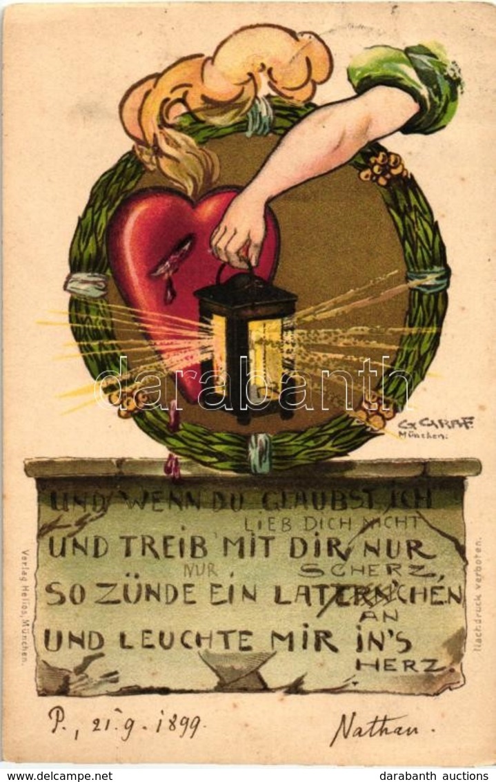 T2/T3 1899 Love Art Postcard, Helios Golden Litho S: Graf (EK) - Unclassified