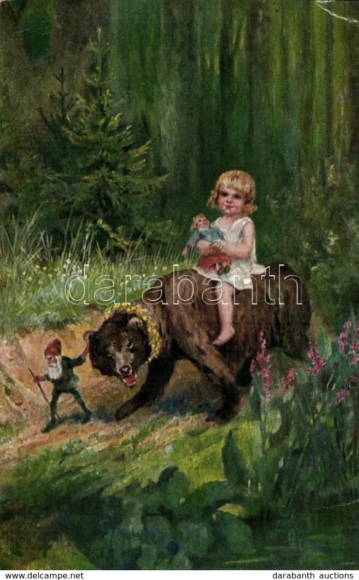 T2/T3 'Ritt Ins Marchenland' / Child Riding A Bear, Dwarf, 'Deutsche Meister' No. 4281, S: H. Susemihl (EK) - Unclassified