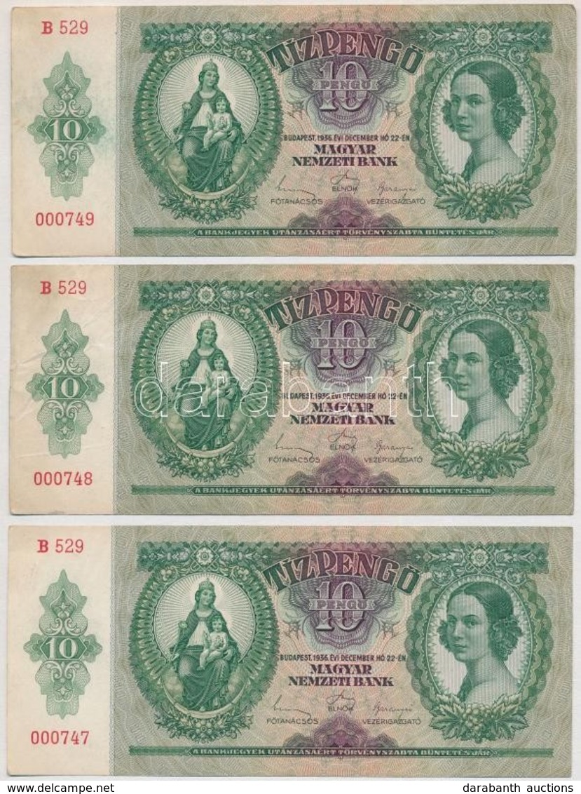 1936. 10P (5x) Sorszámkövetők T:II,III - Zonder Classificatie