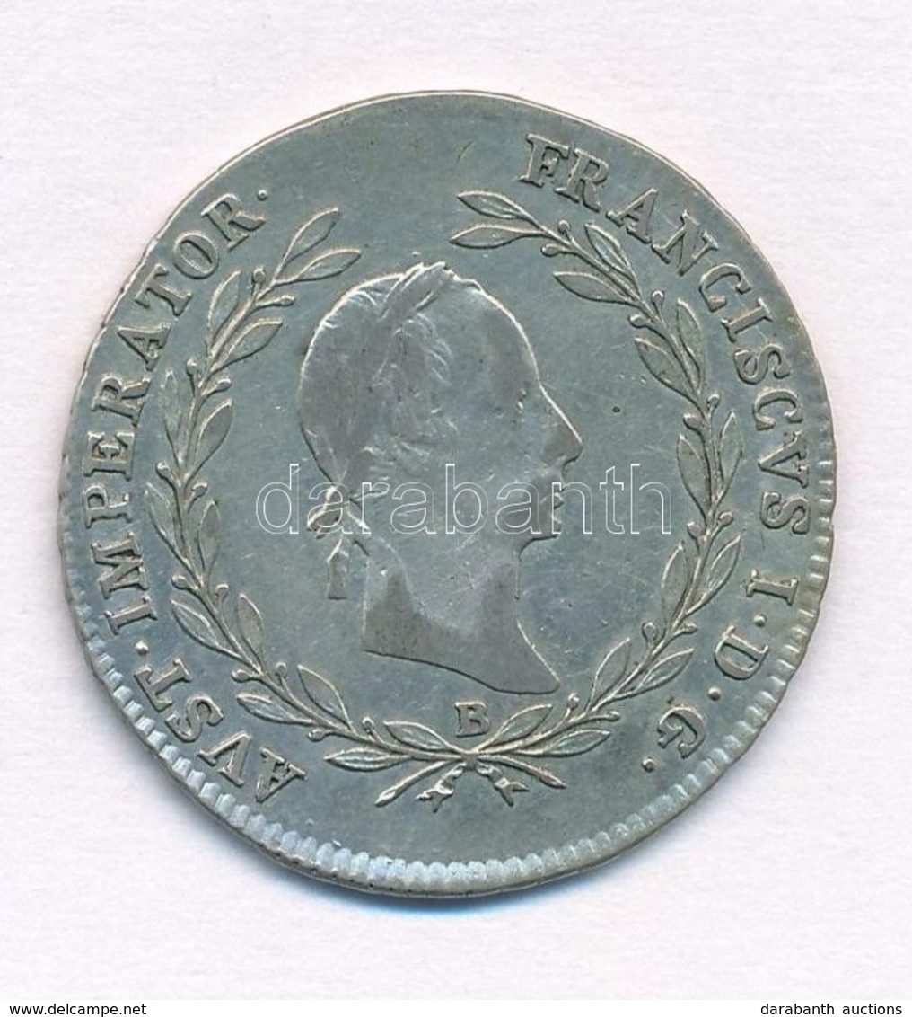 1829B 20kr Ag 'I. Ferenc' (6,64g) T:2- 
Huszár 1979., Unger III.: 1380.a - Zonder Classificatie