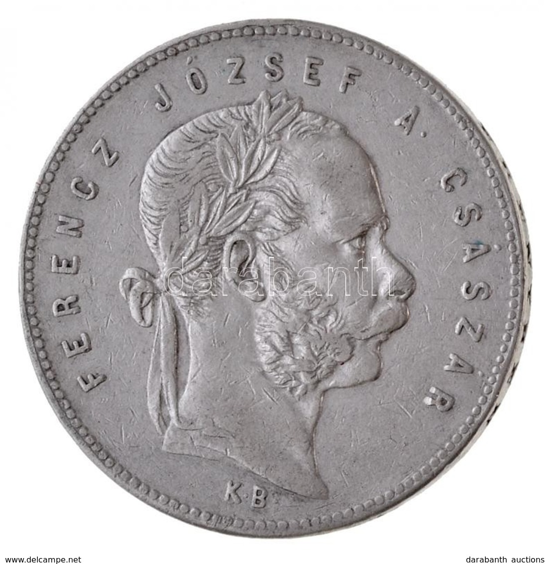 1869KB 1Ft Ag 'Ferenc József / Angyalos Címer' Körmöcbánya (12,26g) T:2  Hungary 1869KB 1 Forint Ag 'Franz Joseph' Kremn - Unclassified