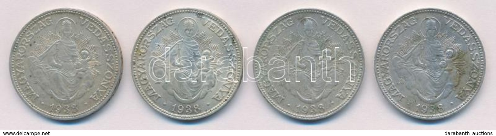 1938. 2P Ag 'Madonna' (4x) T:2 
Adamo P7 - Zonder Classificatie