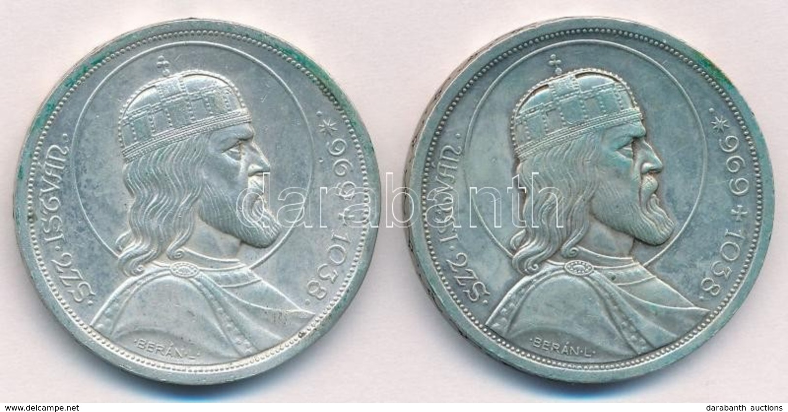 1938. 5P Ag 'Szent István' T:1,-1 Patina Adamo P8.1 - Unclassified