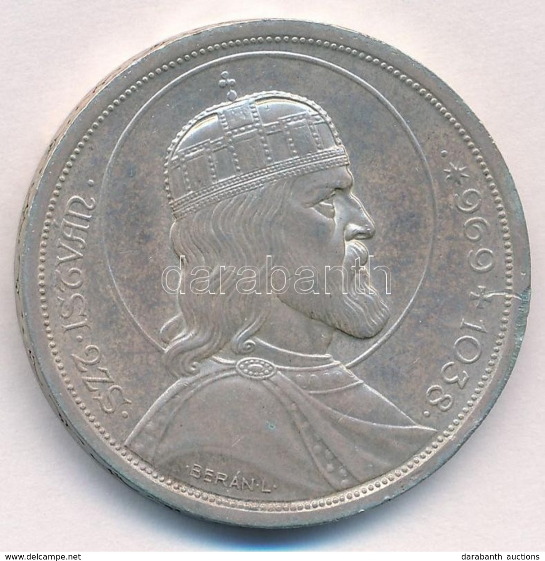 1938. 5P Ag 'Szent István' T:1- Ph. Adamo P8.1 - Unclassified