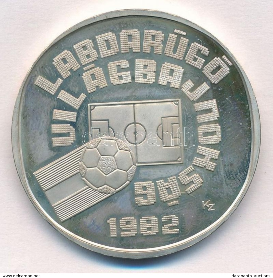 1981. 500Ft Ag 'Labdarúgó Világbajnokság 1982' Fekete Műbőr Tokban T:PP Kis Patina, Ujjlenyomat Adamo EM65 - Unclassified