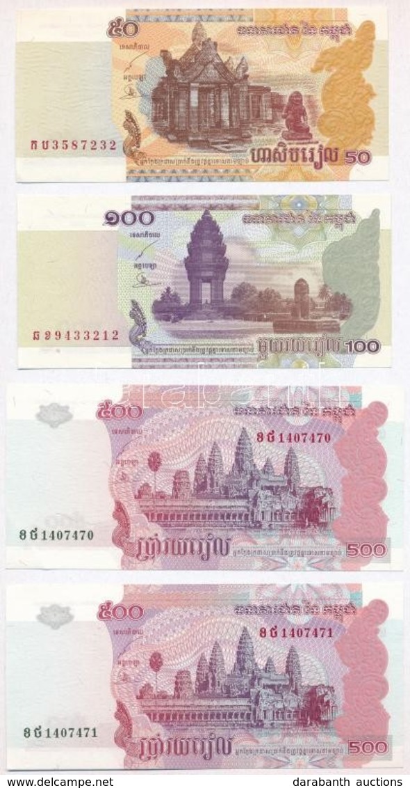 Kambodzsa 2001. 100R + 2002. 50R + 2004. 500R (2x) Sorszámkövetők T:I,I-
Cambodia 2001. 100 Riels + 2002. 50 Riels + 200 - Sin Clasificación