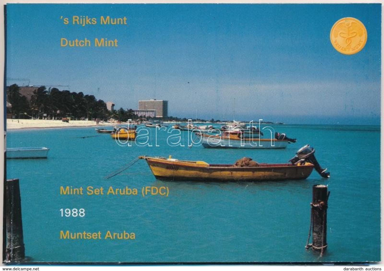 Aruba 1988. 5c-2 1/2Fl (6xklf) + 'Aruba' Emlékérem Forgalmi Sor Karton Dísztokban T:1
Aruba 1988. 5 Cents - 2 1/2 Florin - Zonder Classificatie