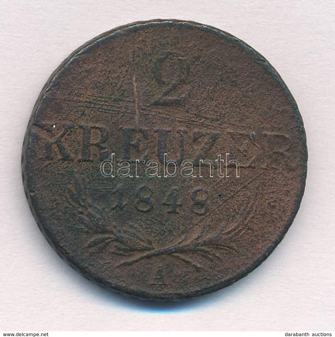 Ausztria 1848A 2kr Cu T:3
Austria 1848A 2 Kreuzer Cu C:F 
Krause KM#2188 - Unclassified