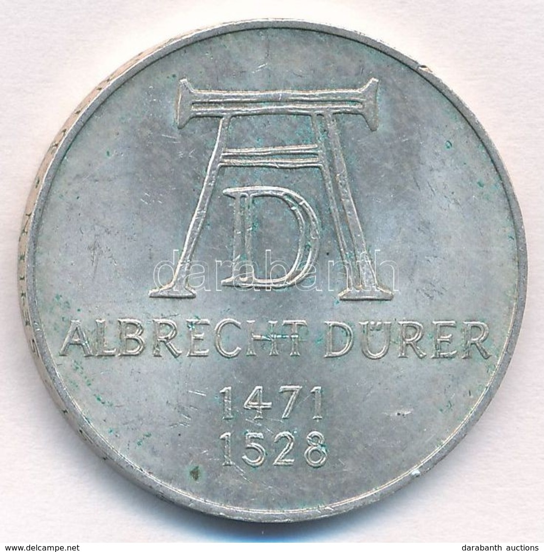 NSZK 1971D 5M Ag 'Albrecht Dürer Születésének 500. évfordulója' T:1- Patina FRG 1971D 5 Mark Ag '500th Anniversary - Bir - Unclassified