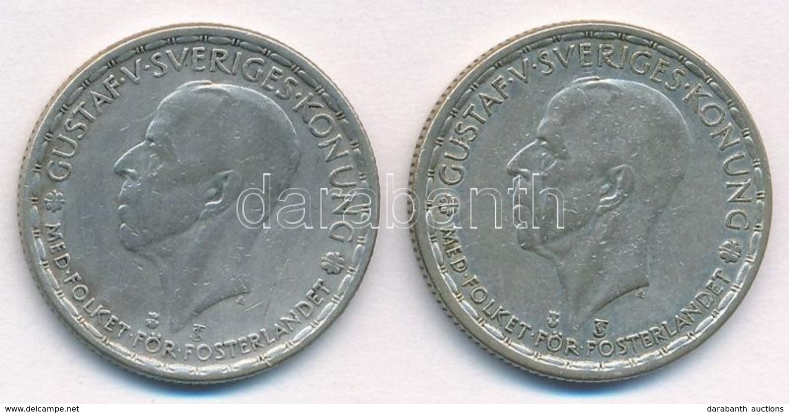 Svédország 1946TS-1949TS 1K Ag (2xklf) 'V. Gusztáv' T:2,2- Kis Patina
Sweden 1946TS-1949TS 1 Krona Ag (2xdiff) 'Gustaf V - Unclassified