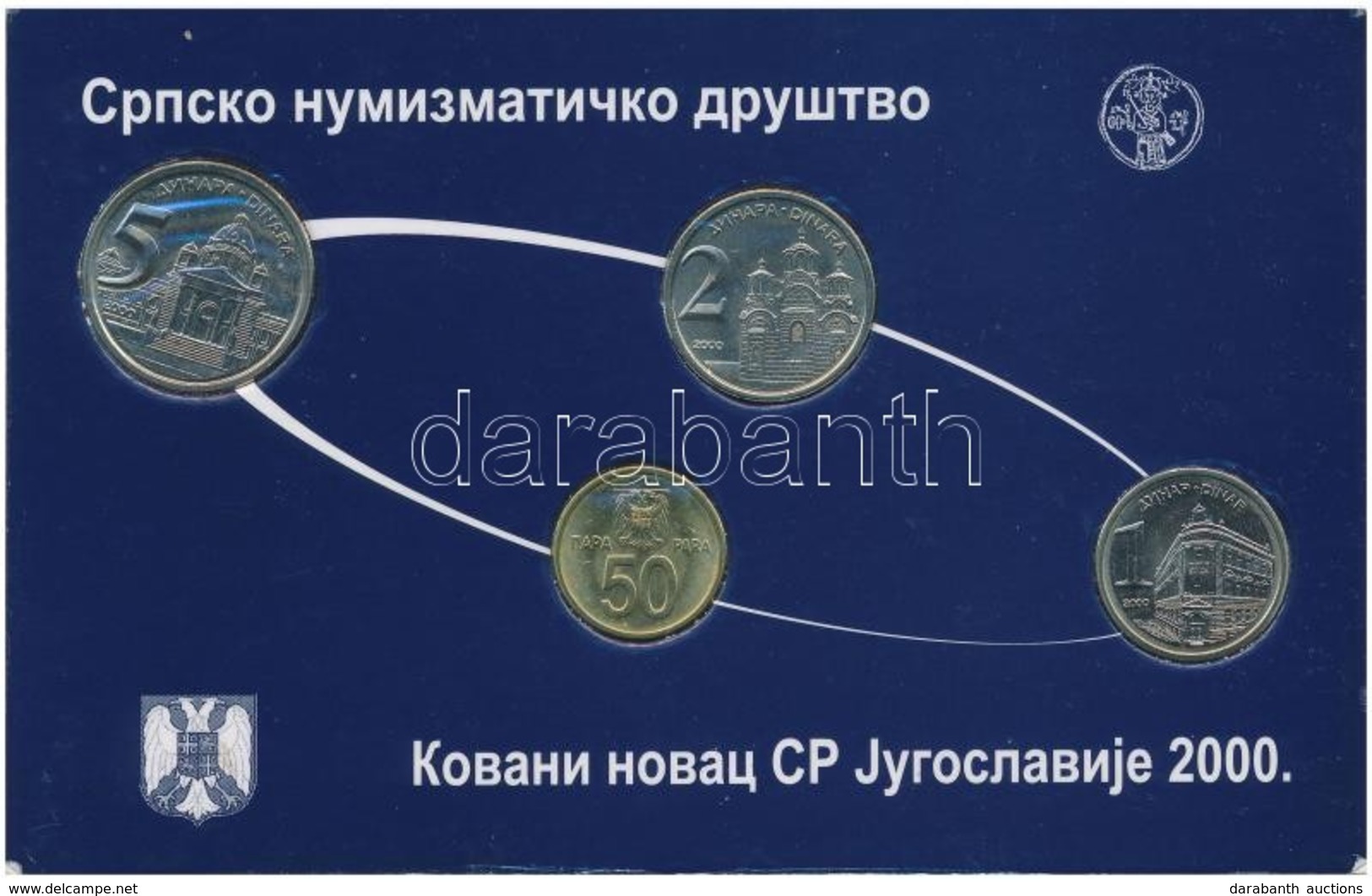 Szerbia 2000. 50p-5D (4xklf) Forgalmi Sor T:1
Serbia 2000. 50 Para - 5 Dinars (4xdiff) Coin Set C:UNC - Unclassified