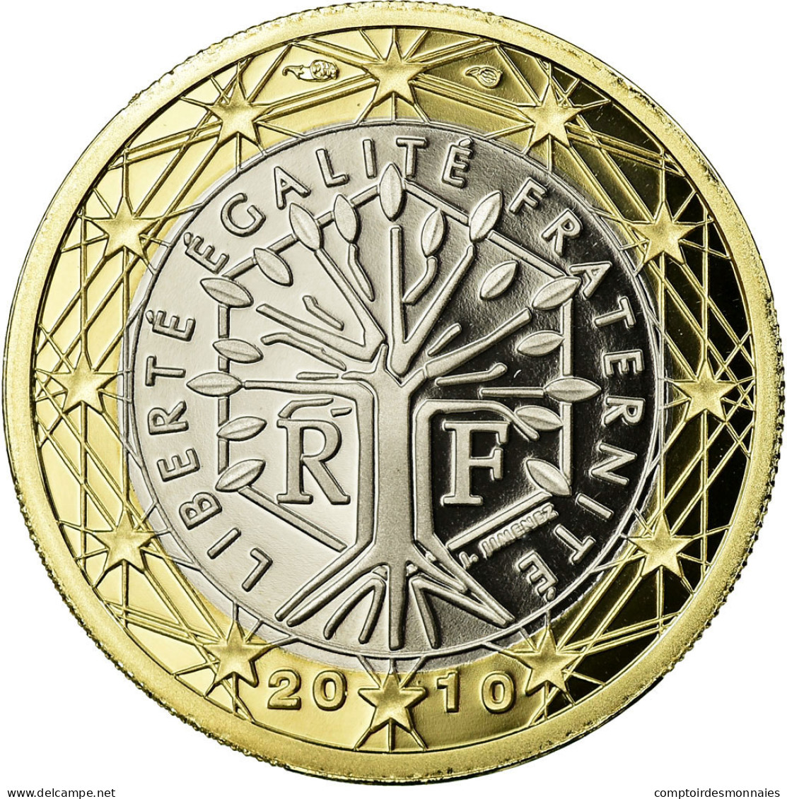France, Euro, 2010, BE, FDC, Bi-Metallic, KM:1413 - France