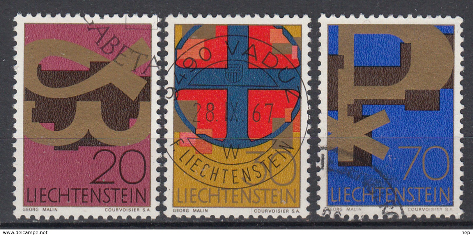 LIECHTENSTEIN - Michel - 1967 - Nr 482/84 - Gest/Obl/Us - Oblitérés