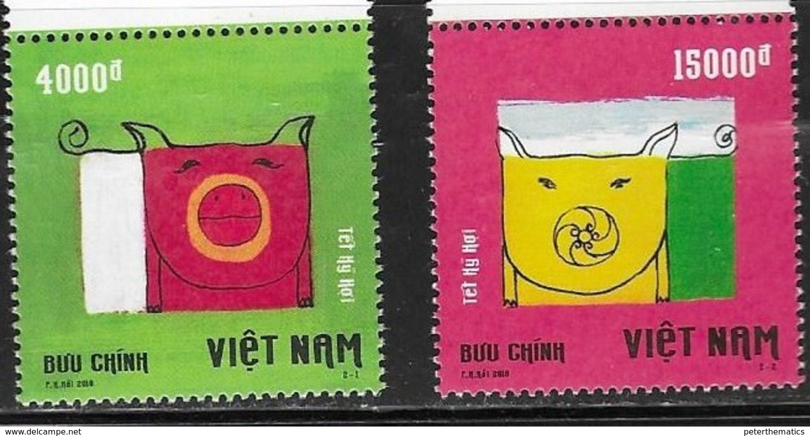 VIETNAM, 2019, MNH, CHINESE NEW YEAR, YEAR OF THE PIG,2v - Chinese New Year