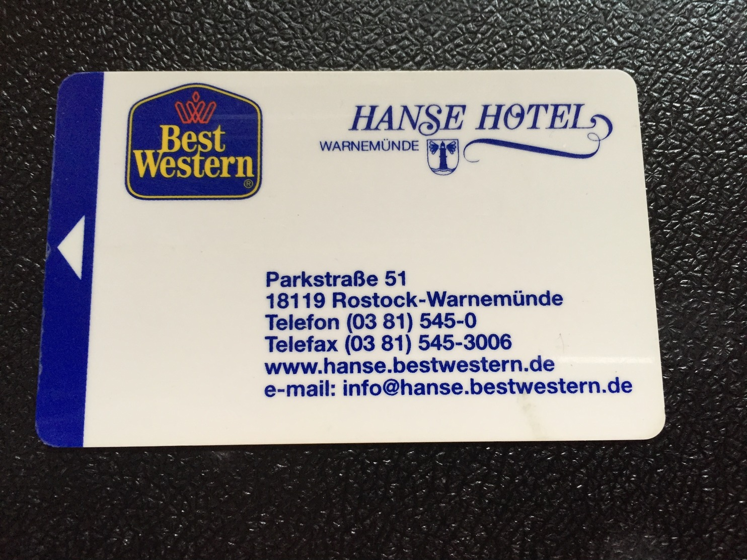 Hotelkarte Room Key Keycard Clef De Hotel Tarjeta Hotel  IBEST WESTERN HANSE ROSTOCK-WARNEMÜNDE  With Casino On Back - Non Classificati