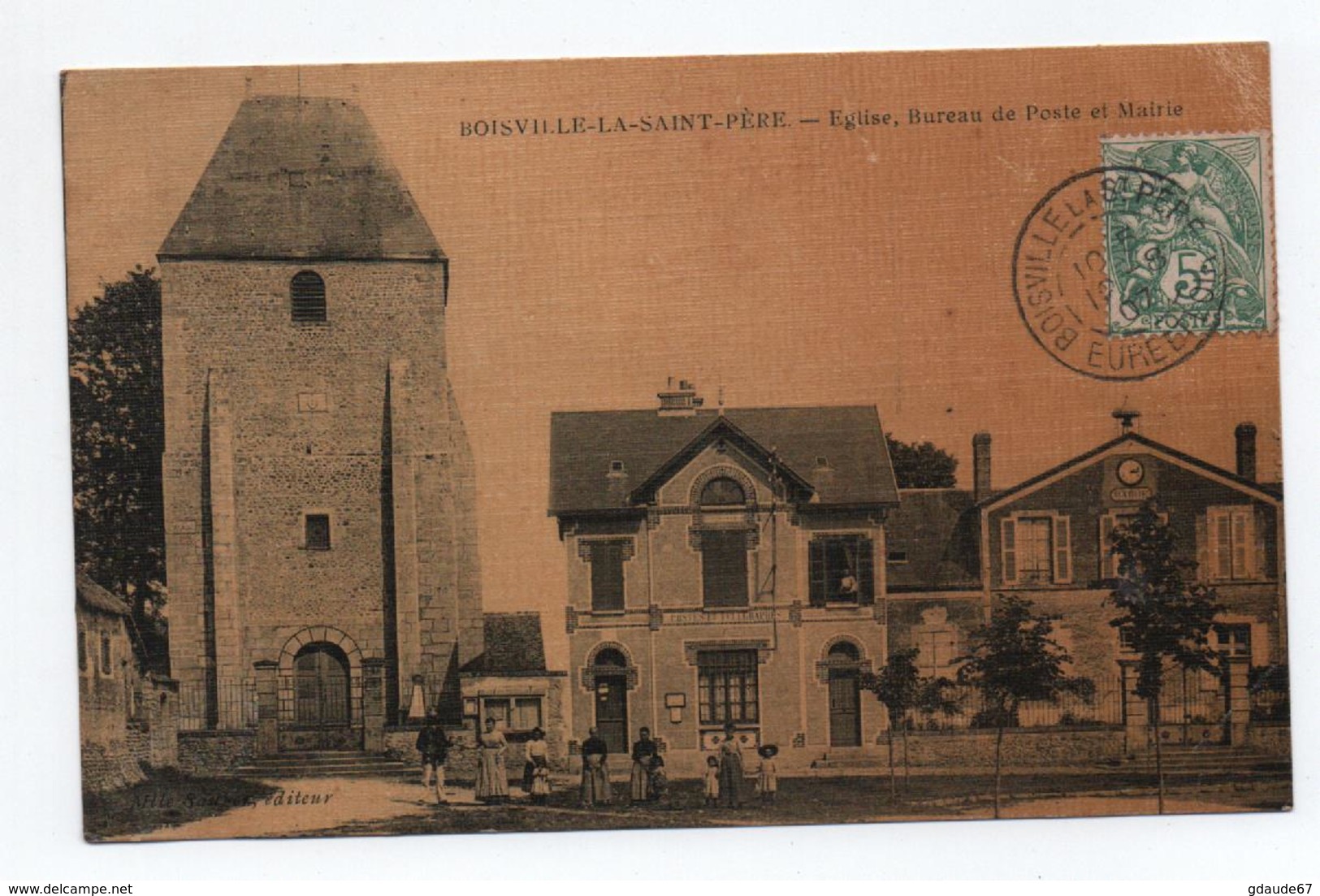 BOISVILLE LA SAINT PERE (28) - EGLISE BUREAU DE POSTE ET MAIRIE (ETAT) - Autres & Non Classés