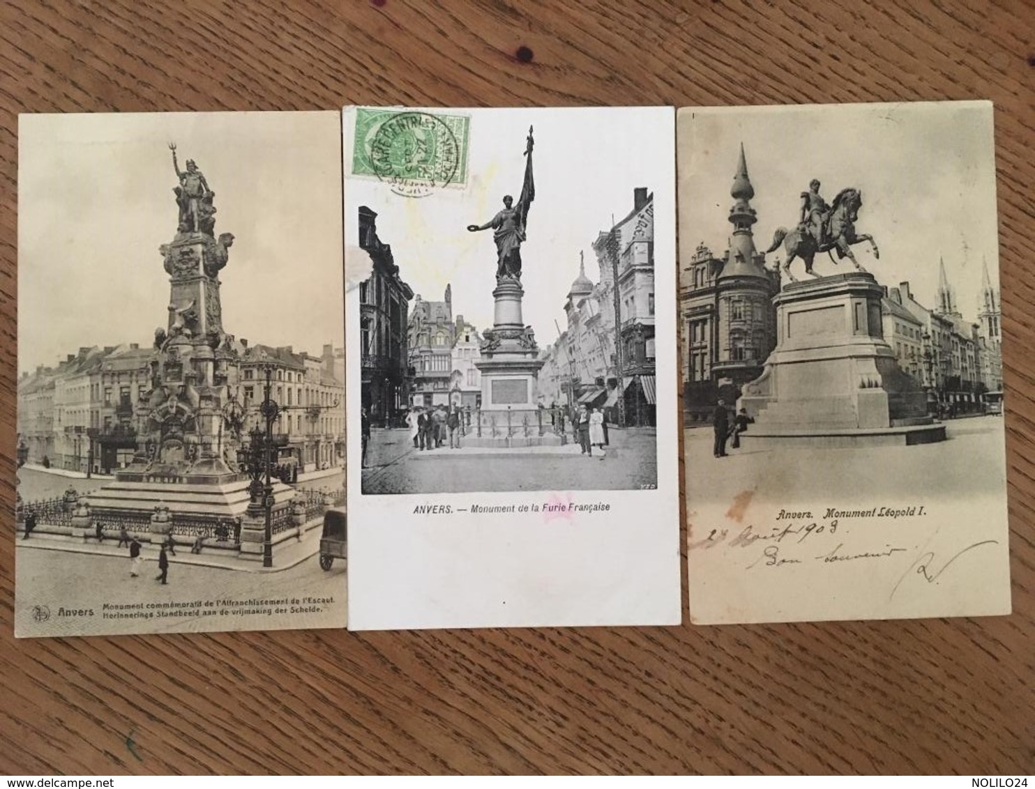 3 CPA, Anvers, Monuments Léopold I,  De La Furie Française Et Commémoratif De L'Affranchissement De L'Escaut - Antwerpen