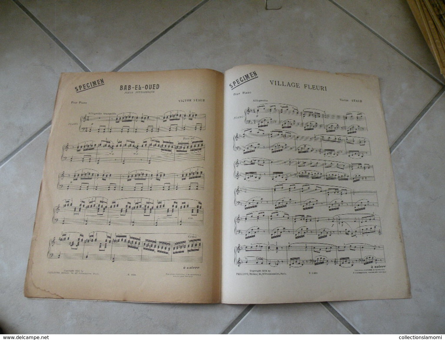 Pépita, Bab El Oued, Village Fleuri & Aubade Mignonne -(Musique Victor Staub )- Partition (Piano) 1927 - Keyboard Instruments