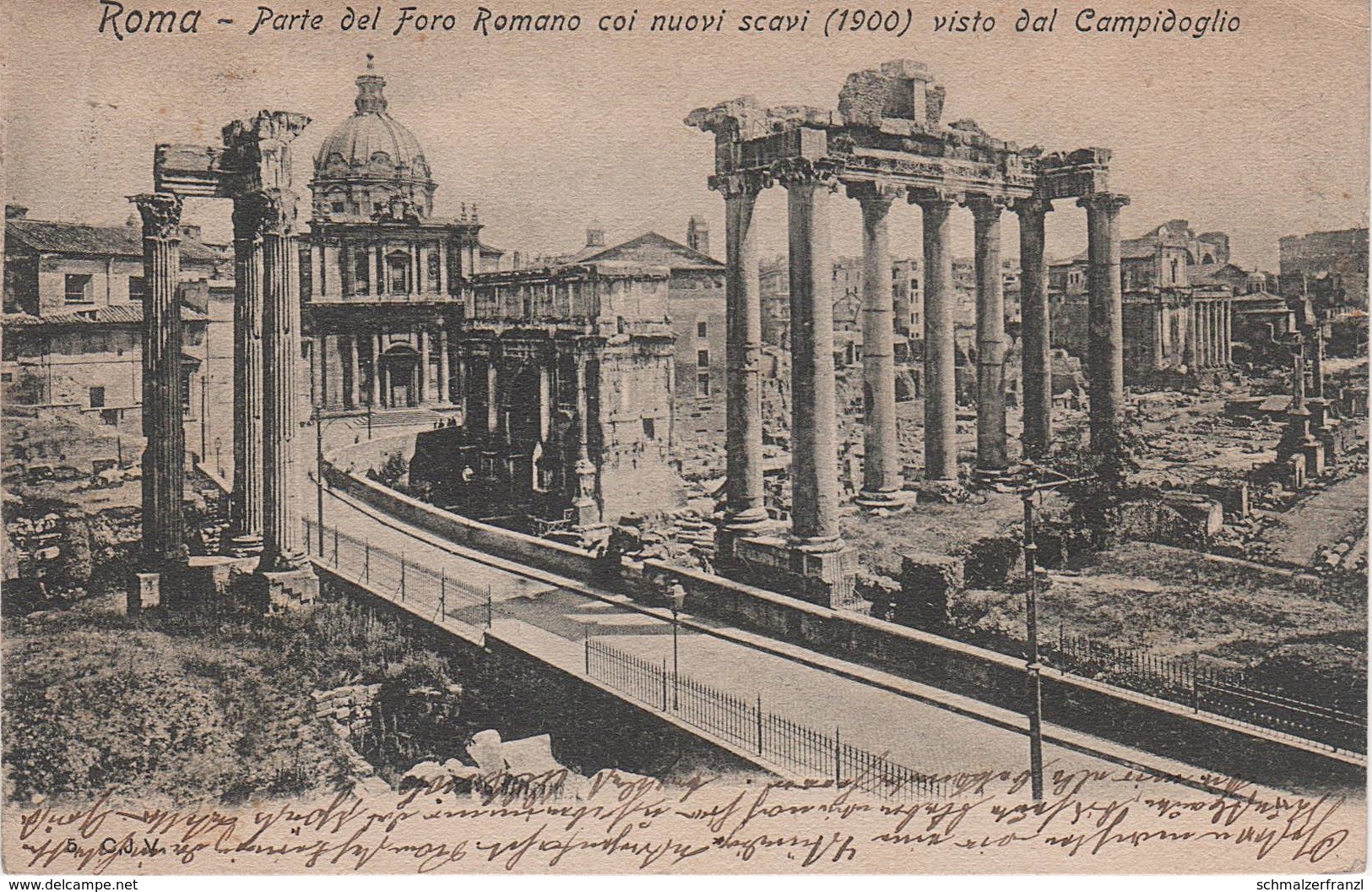 AK Roma Rom Parte Del Foro Romano Coi Nuovi Scavi 1900 Vista Dal Campidoglio Panorama Forum Romanum Italien Lazio Italia - Places & Squares