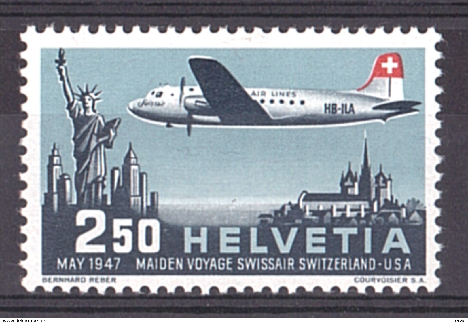 Suisse - 1947 - PA N° 41 - Neuf * - Douglas DC-4 - Unused Stamps