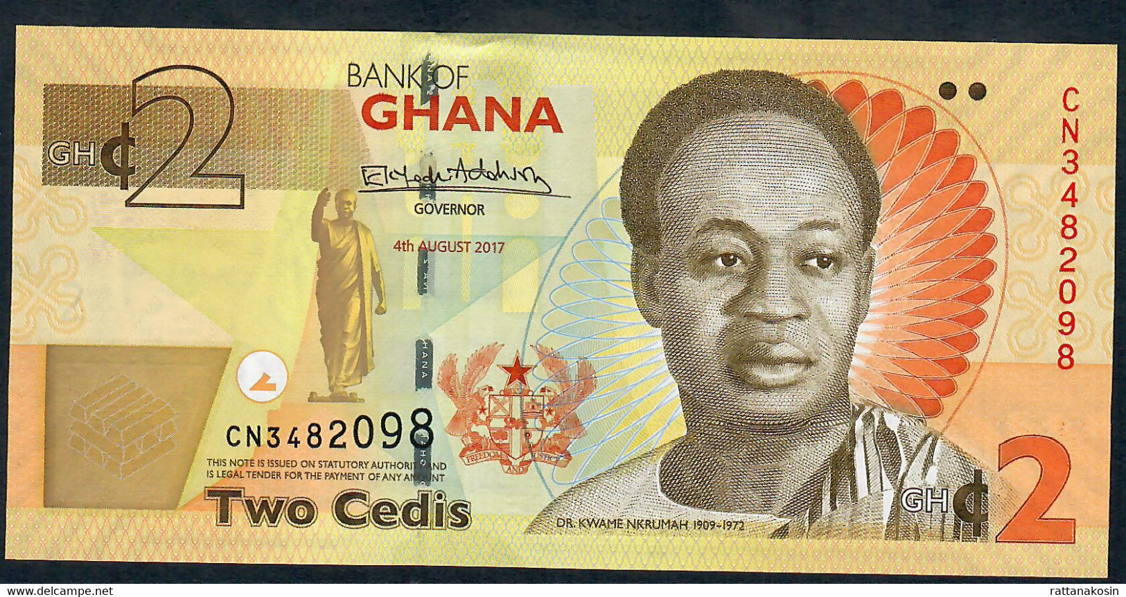 GHANA P37Ad 2 CEDIS 2017 #CN    UNC. - Ghana