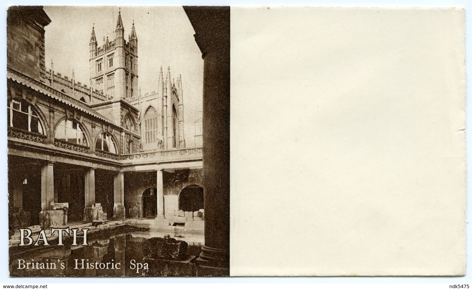 ADVERTISING : PRE-PRINTED ENVELOPE : BATH - BROMLEY HOTEL - VIEW OF ROMAN BATHS - Advertising