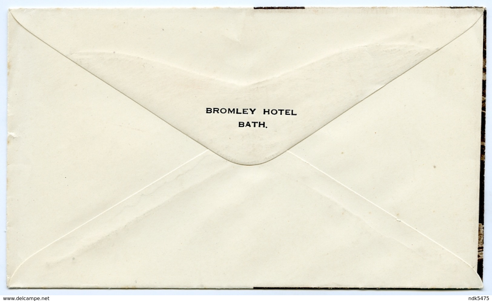 ADVERTISING : PRE-PRINTED ENVELOPE : BATH - BROMLEY HOTEL - VIEW OF ROMAN BATHS - Advertising