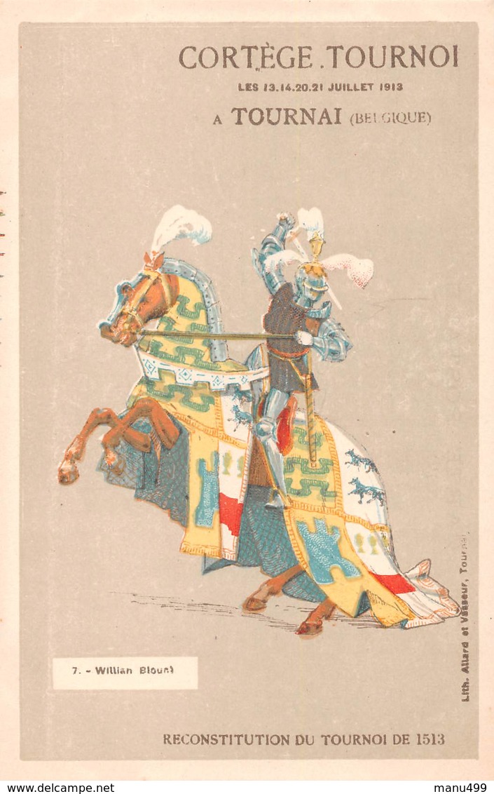 Tournai - [lot] 19 cartes sur Cortège et tournoi de chevalerie 1913